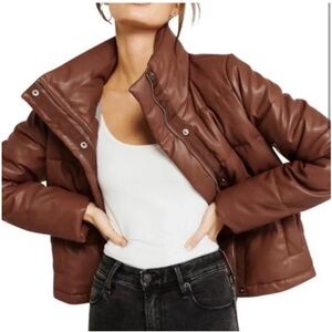 Abercrombie leather puffer